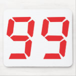 99 ninety-nine red alarm clock digital number mousepads