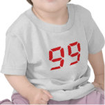 99 ninety-nine red alarm clock digital number t-shirt