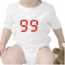 99 ninety-nine red alarm clock digital number rompers