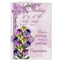 99th Birthday Card For A Special Lady