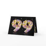 99th birthday card with flowery letters
