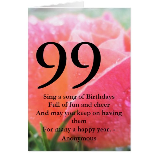 99th Birthday Greeting Card | Zazzle