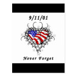9/11/01 Patriotic Tattoo Postcards