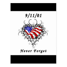 9/11/01 Patriotic Tattoo Postcards