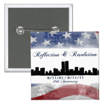 9-11 10th Anniversary Reflection & Resolution Butt Button