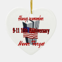 9-11 10th Anniversary Remembrance Christmas Ornaments