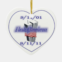 9-11 10th Anniversary Remembrance Christmas Ornament