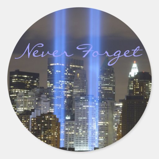 9-11 10th Anniversary Remembrance Round Stickers