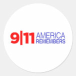 9/11 America Remembers Round Sticker
