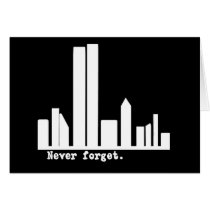 9-11 Never Forget NY Skyline Tshirts, Buttons Cards