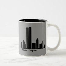 9-11 Never Forget NY Skyline Tshirts, Buttons Coffee Mugs