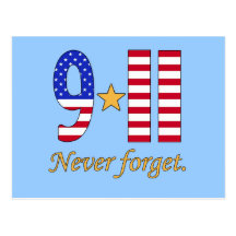 9-11 Never Forget Products Post Cards