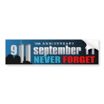 9/11 September 11th - 10th Anniversary - WTC Bumper Sticker