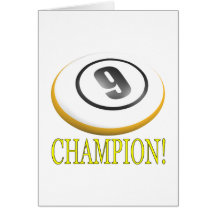 9 Ball Champion Greeting Card