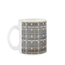 9. Brown Black Grey Plaid Baseball Design Mugs