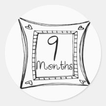 9 Months Doodle Milestone Sticker