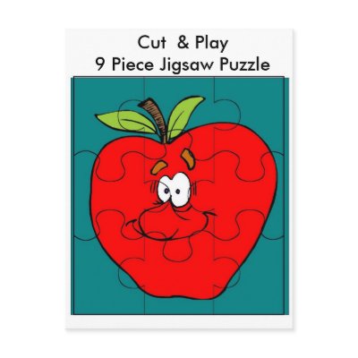 9 Piece Cut & Play Apple Puzzle Postcard by lapatrick1161