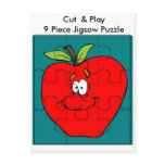9 Piece Cut & Play Apple Puzzle postcards