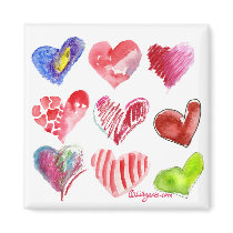 9 Valentine Hearts Magnet