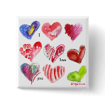9 Valentine Hearts Pin