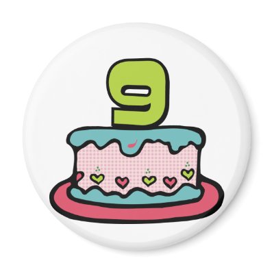 9 Year Old Birthday Cake Refrigerator Magnets by Birthday_Bash