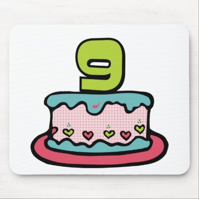 9 Year Old Birthday Cake Mouse Pads by Birthday_Bash