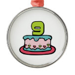 9 Year Old Birthday Cake Christmas Ornament