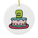 9 Year Old Birthday Cake Christmas Ornament