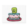 9 Year Old Birthday Cake Post Cards