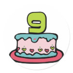 9 Year Old Birthday Cake stickers
