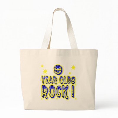 9 Year Olds Rock! (Blue) Tote Bag by TShirtDotCom