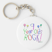 9 Year Olds Rock! Keychain