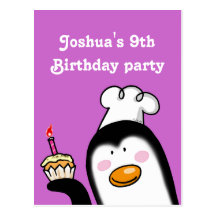 9th birthday party personalised invitations post cards