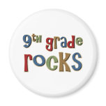 9th Grade Rocks Ninth Fridge Magnet