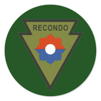 9th Infantry Division Recondo pocket patch 2 Round Sticker