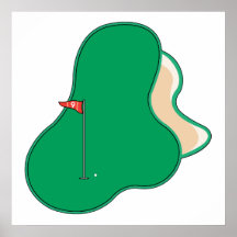 9th nineth hole golf course graphic poster