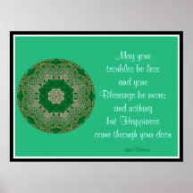 A05 Celtic Kaleidoscopic Mandala - Irish Blessing8 Print