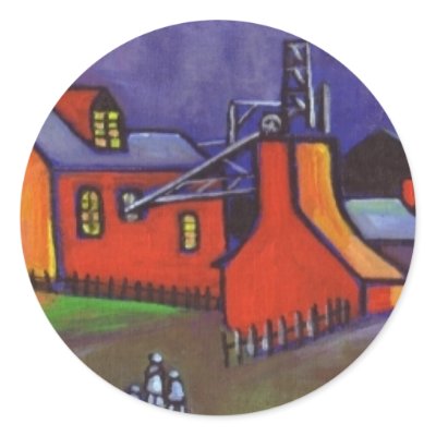 A 19TH CENTURY COAL MINE ROUND STICKERS by sword42