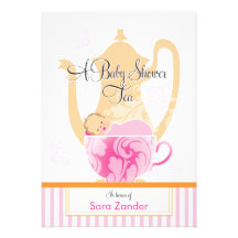 A Baby Shower Tea Party  |  Girl Personalised Invites