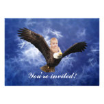 A baby's eagle adventure in blue invitation