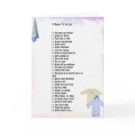 "A Babys To Do List"  Greeting Card