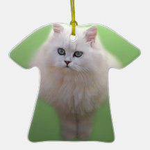 A ball of fluff white kitten ornaments