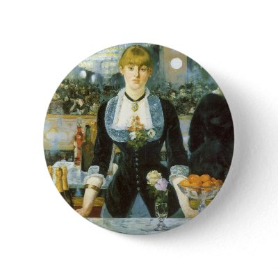 A Bar at the Folies-Bergere by Edouard Manet Pinback Buttons by MasterpieceCafe