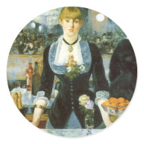 A Bar at the Folies-Bergere by Edouard Manet Round Sticker
