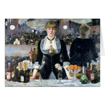 A Bar at the Folies Bergère, Édouard Manet Greeting Card by VintageArtPosters