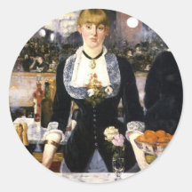 A bar at the Folies-Bergère Round Sticker