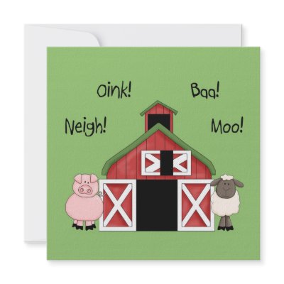 A Barnyard Birthday - Square Invitation by eucdesigns