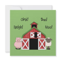 A Barnyard Birthday - Square Invitation