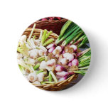 A basket of GARLIC - Naples, Italy Pinback Button