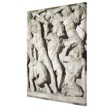 A battle between Romans and Galatians Stretched Canvas Prints